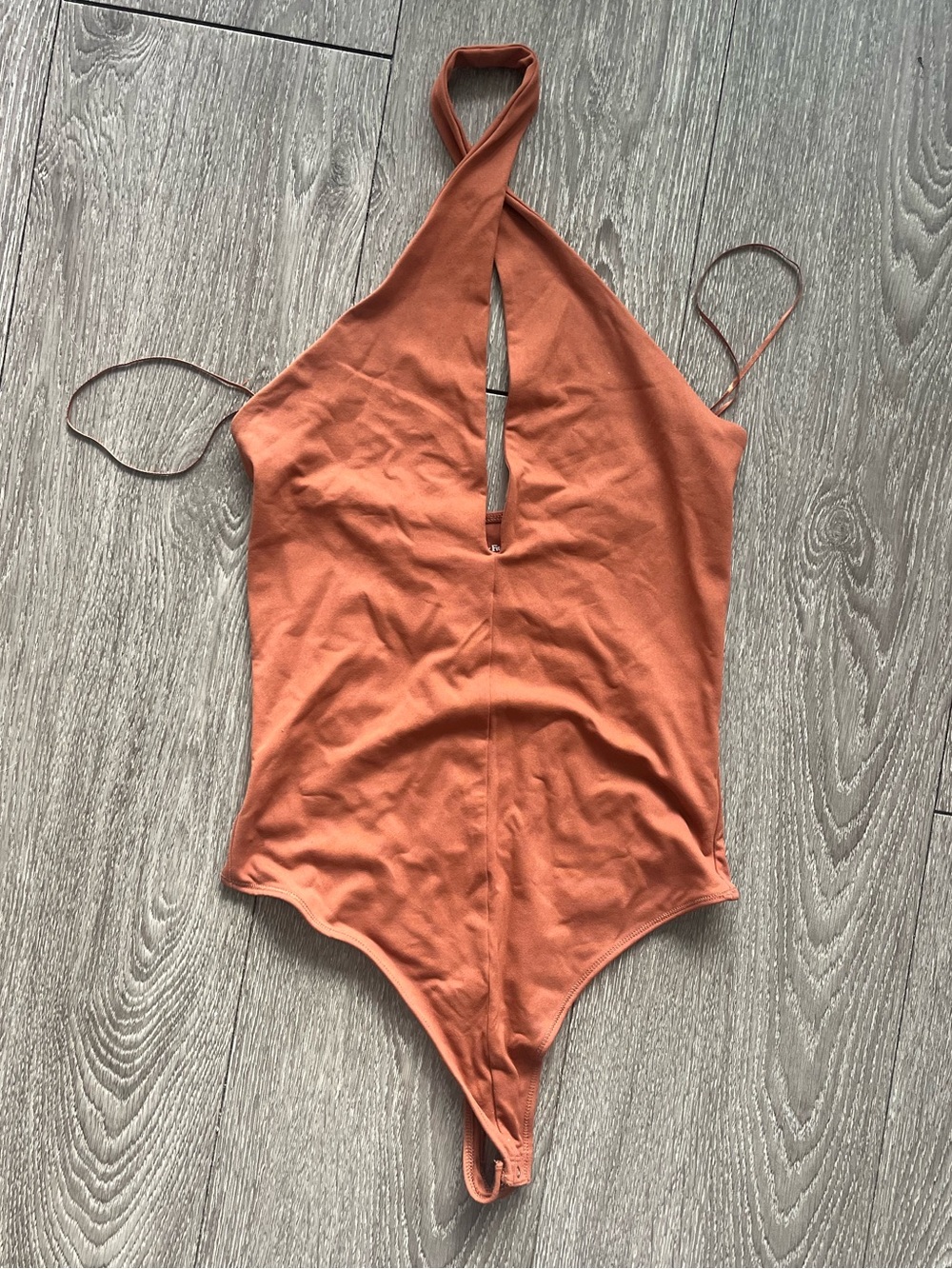 Abercrombie & Fitch Rust Orange/Red Halter Bodysuit - Picture 2 of 6